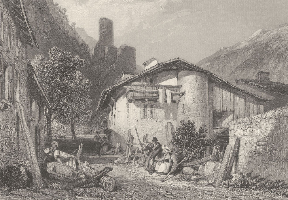 SWITZERLAND. Martigny ; Finden 1833 old antique vintage print picture